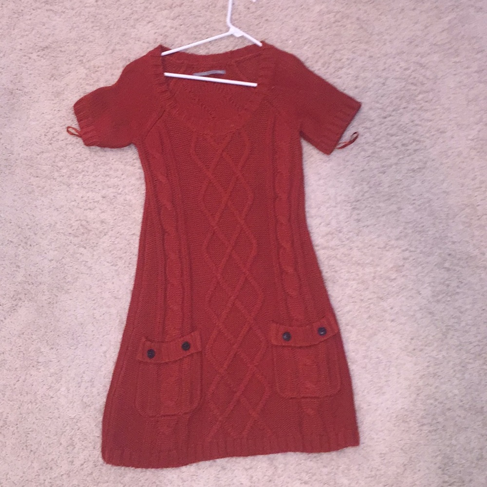 burgundy sweater dress